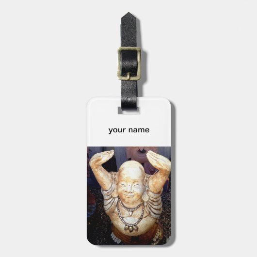 lächelnder Buddha-Umbau Gepäckanhänger (Vorderseite vertikal)