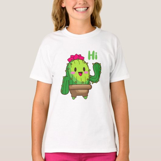 Lächelnder Cactus T - Shirt - Freundliche Pflanze (Vorderseite)
