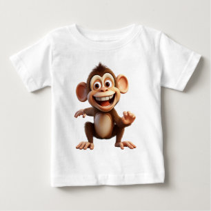 Lächelnder Cartoon-Affe – Süßer Affentag-Design Baby T-shirt