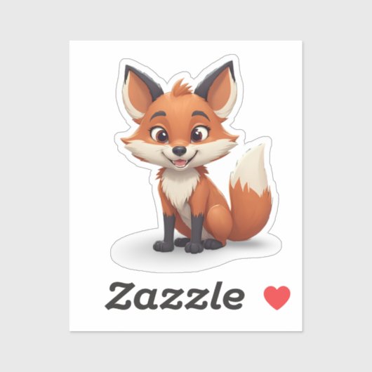 Lächelnder Cartoon Aufkleber (Blatt)