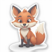 Lächelnder Cartoon Aufkleber (Vorderseite)