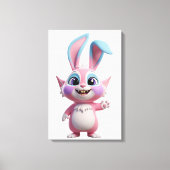Lächelnder Cartoon Bunny Character Artwork Leinwanddruck (Vorderseite)