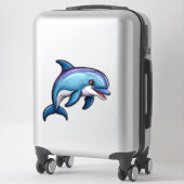 Lächelnder Cartoon Dolphin Aufkleber (Koffer)