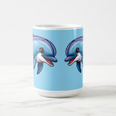 Lächelnder Cartoon Dolphin Kaffeetasse (Mittel)