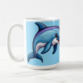 Lächelnder Cartoon Dolphin Kaffeetasse (Links)