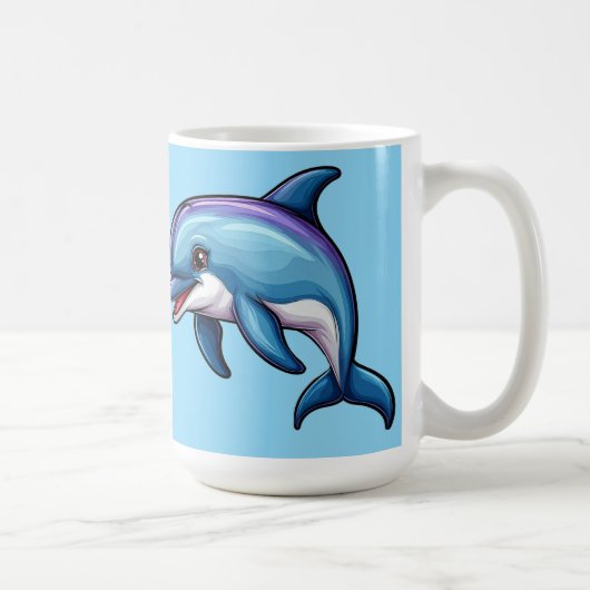 Lächelnder Cartoon Dolphin Kaffeetasse (Rechts)