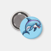 Lächelnder Cartoon Dolphin Magnet (Vorderseite/Rückseite)