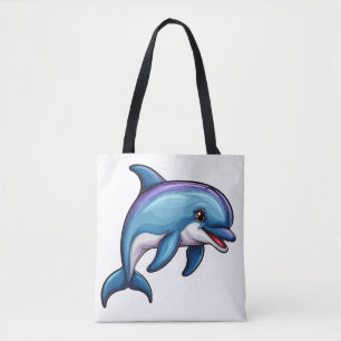 Lächelnder Cartoon Dolphin Tasche