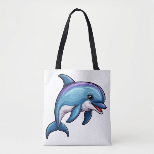 Lächelnder Cartoon Dolphin Tasche (Vorderseite)
