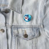 Lächelnder Cartoon Hai schwimmen unter Wasser Button (Beispiel)