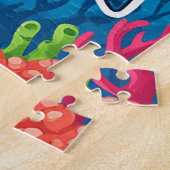 Lächelnder Cartoon Hai schwimmen unter Wasser Puzzle (Seite)