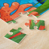 Lächelnder Cartoon Hai schwimmen unter Wasser Puzzle (Seite)