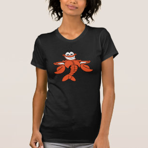 Lächelnder Cartoon-Hummer-Charakter T-Shirt