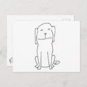 Lächelnder Cartoon Hund Postkarte (Vorne/Hinten)