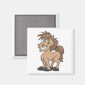 Lächelnder Cartoon Pony Albern Horse Magnet (Vorderseite/Rückseite)