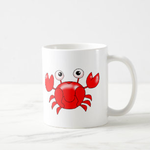 Lächelnder Cartoon Red Crab Illustration Kaffeetasse