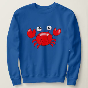 Lächelnder Cartoon Red Crab Illustration Sweatshirt