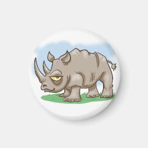 Lächelnder Cartoon Rhino Magnet