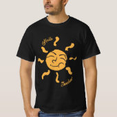 Lächelnder Cartoon Sunshine T-Shirt (Vorderseite)