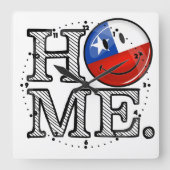 Lächelnder chilenischer FlaggeHousewarming Quadratische Wanduhr (Vorderseite)