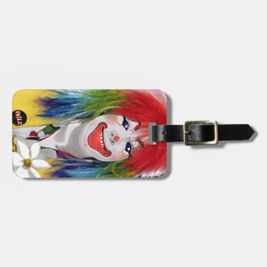 Lächelnder Clown-Gepäckanhänger Gepäckanhänger (Vorderseite horizontal)