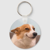 Lächelnder Corgi Meme Doppelseitiger Schlüsselanhä Schlüsselanhänger (Vorderseite)