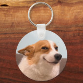 Lächelnder Corgi Meme Doppelseitiger Schlüsselanhä Schlüsselanhänger (Rückseite)