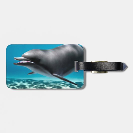 Lächelnder Delfin Gepäckanhänger (Rückseite horizontal)
