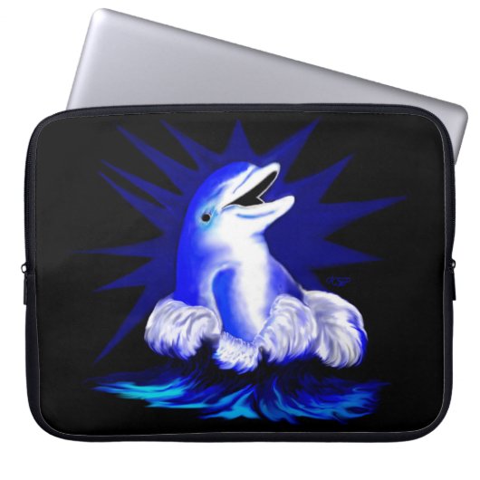 Lächelnder Delfin Laptopschutzhülle (Vorderseite)