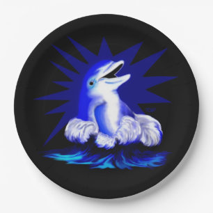Lächelnder Delfin Pappteller