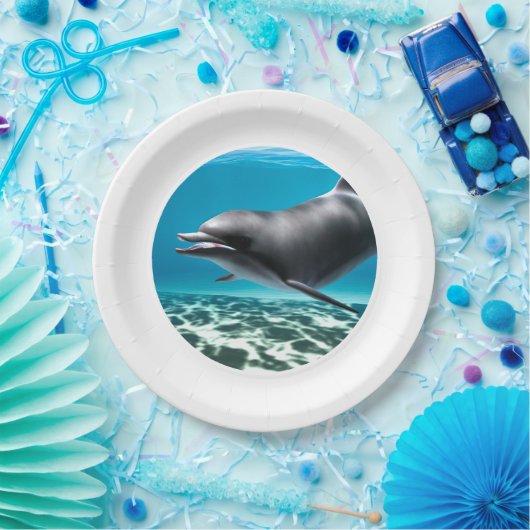 Lächelnder Delfin Pappteller (Party)