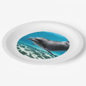 Lächelnder Delfin Pappteller (Schrägansicht)