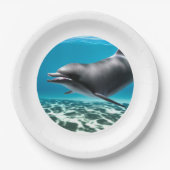 Lächelnder Delfin Pappteller (Vorderseite)