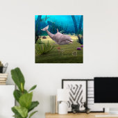 Lächelnder Delfin Poster (Heimbüro)