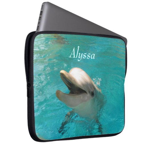 Lächelnder Delphin Laptopschutzhülle (Vorne Rechts)