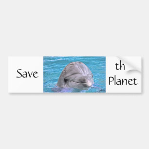 Lächelnder Delphin - retten Sie den Planeten Autoaufkleber