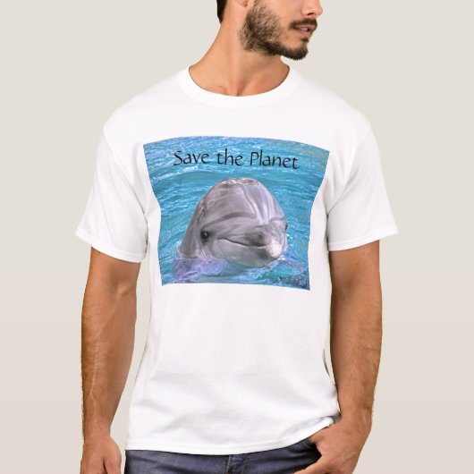 Lächelnder Delphin - retten Sie den Planeten T-Shirt (Vorderseite)