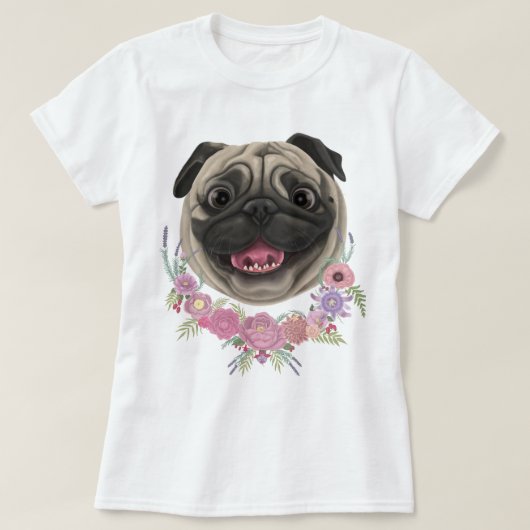 Lächelnder Derpy-Mops T-Shirt (Design vorne)