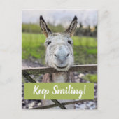 Lächelnder Donkey "Behalt Lächeln" Postkarte (Vorderseite)