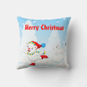 Lächelnder Eisbär, der Ice-Skaten macht Kissen (Rückseite)