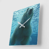 LÄCHELNDER EISBÄR QUADRATISCHE WANDUHR (Winkel)