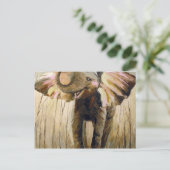 Lächelnder Elefant Postkarte (Stehend Vorderseite)