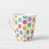 Lächelnder Emoji-Muster Milchtasse (Linke Ecke)