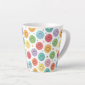 Lächelnder Emoji-Muster Milchtasse (Rechte Ecke)