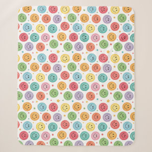 Lächelnder Emoji-Muster Sherpadecke
