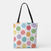 Lächelnder Emoji-Muster Tasche (Rückseite)