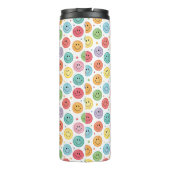 Lächelnder Emoji-Muster Thermosbecher (Rückseite)
