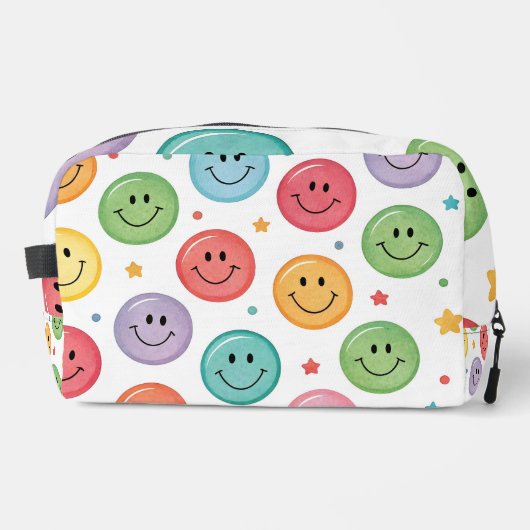Lächelnder Emoji-Muster Waschbeutel (Vorderseite)