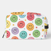 Lächelnder Emoji-Muster Waschbeutel (Rückseite)