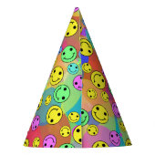 Lächelnder Emoji Rainbow-Party-Hut Partyhütchen (Rückseite)